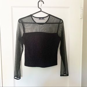 90s Vintage Mesh Obé Top